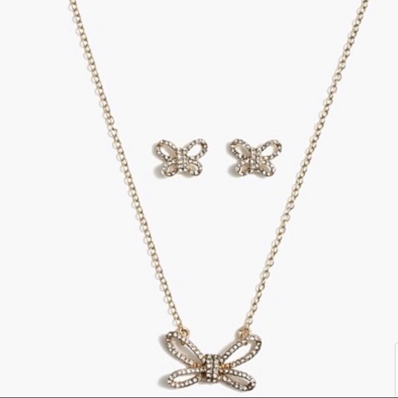 J. Crew Bow Necklace & Earring Gift Box